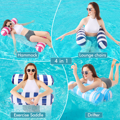 3 Pack 4-in-1 Pool Floats Hammock for Adults