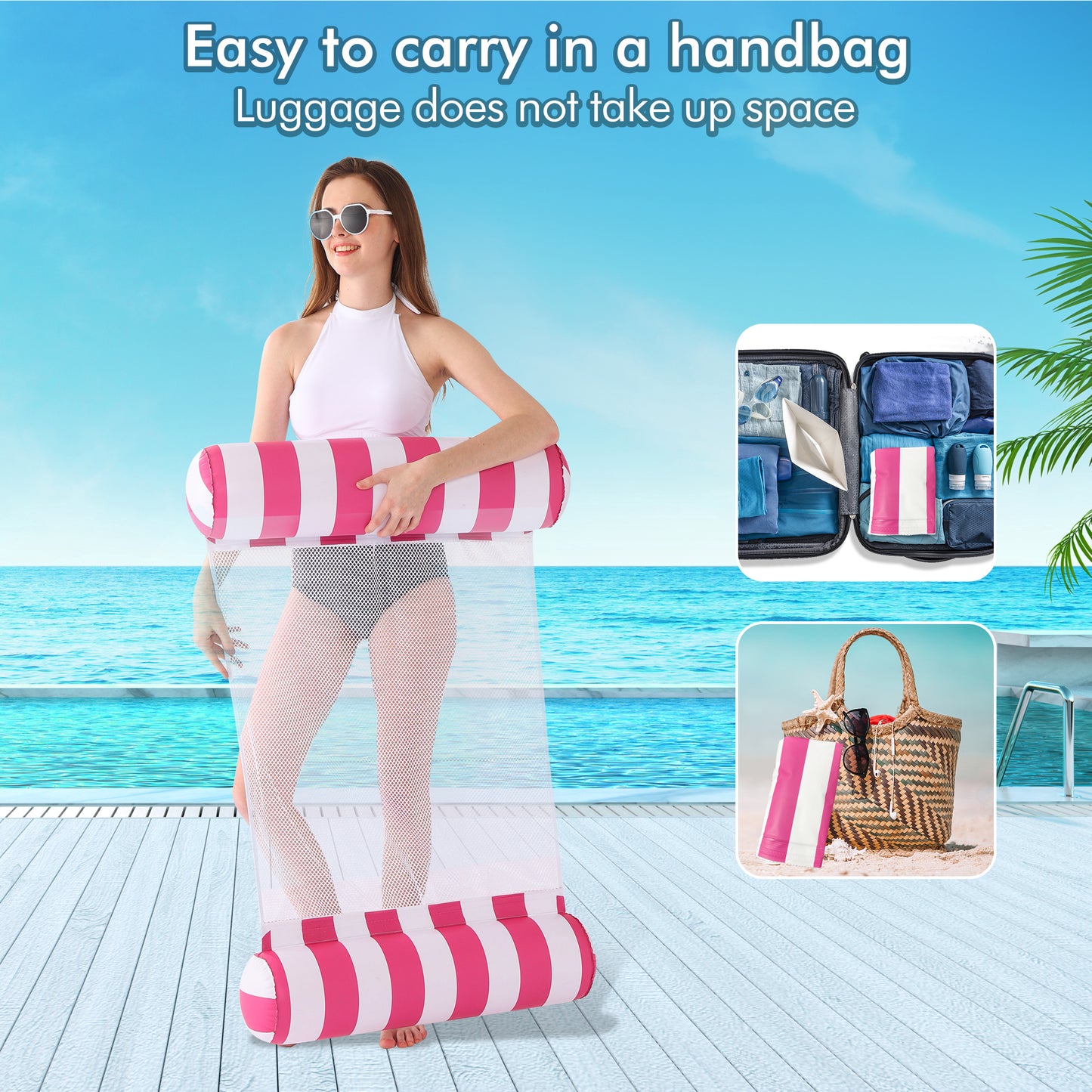 3 Pack 4-in-1 Pool Floats Hammock for Adults