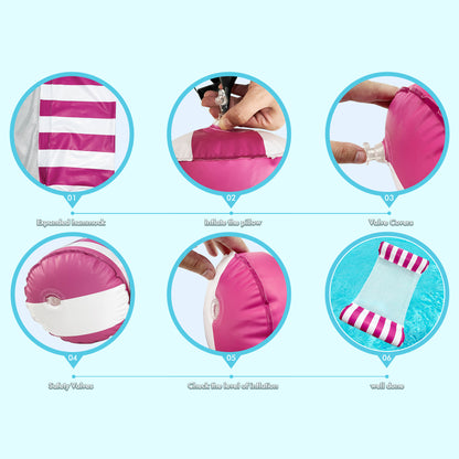 3 Pack 4-in-1 Pool Floats Hammock for Adults