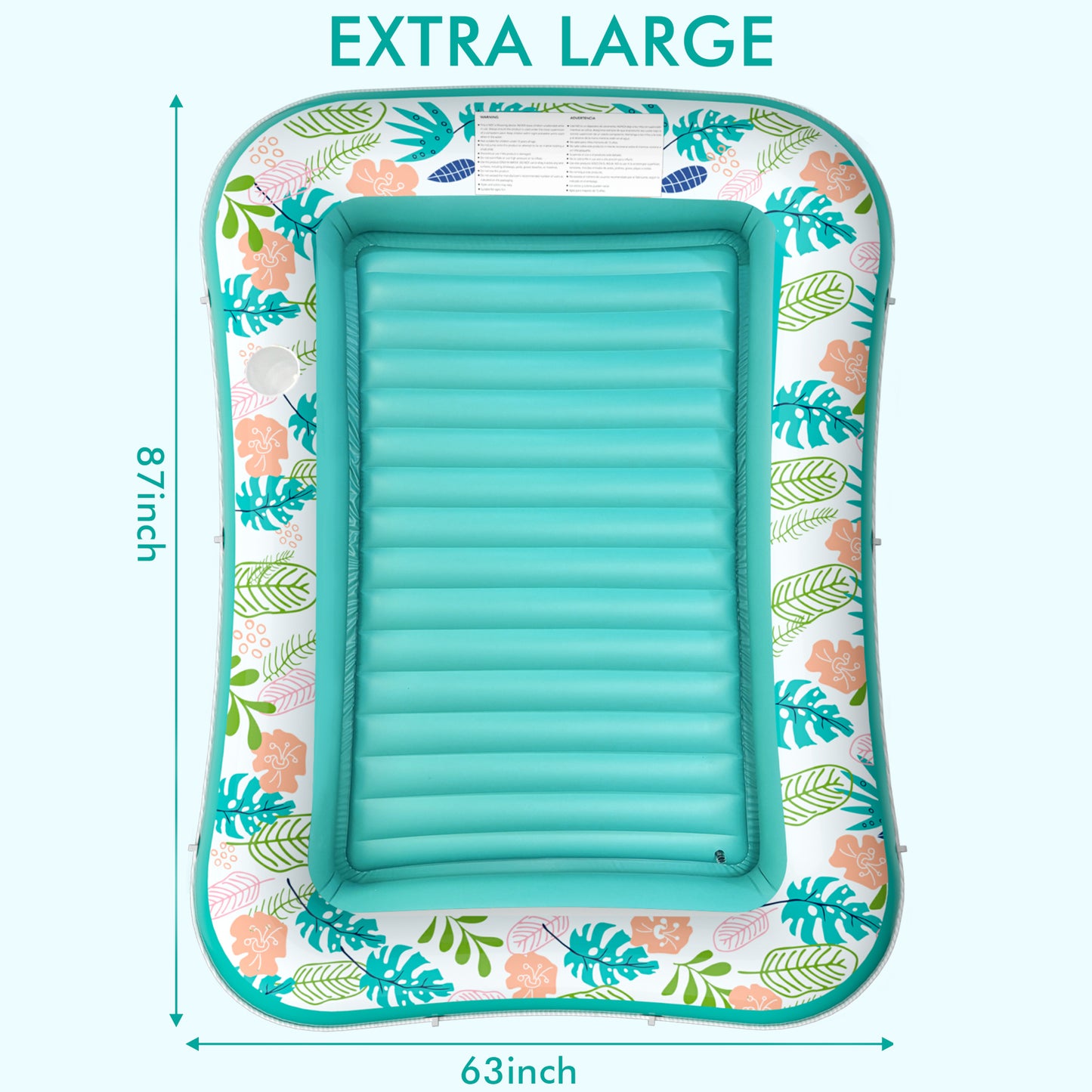 Inflatable Tanning Pool Lounger Float, Stonful 87" x 63" Pool Floats Adult with Pillow & Cup Holder, 4 in 1 Water Filled Inflatable Sun Tan Tub Tanning Bed for Swimming Pool Backyard Beach (Green-XL)